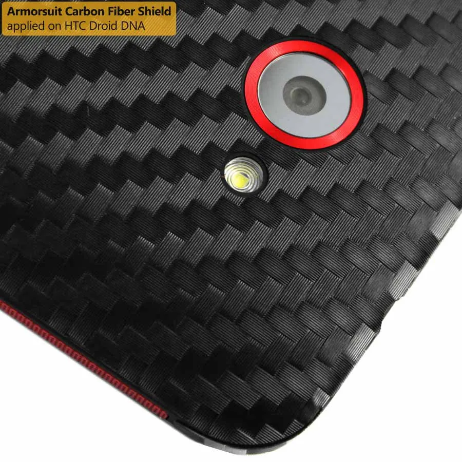 HTC Droid DNA Screen Protector   Black Carbon Fiber Film Protector