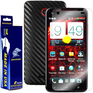 HTC Droid DNA Screen Protector   Black Carbon Fiber Film Protector