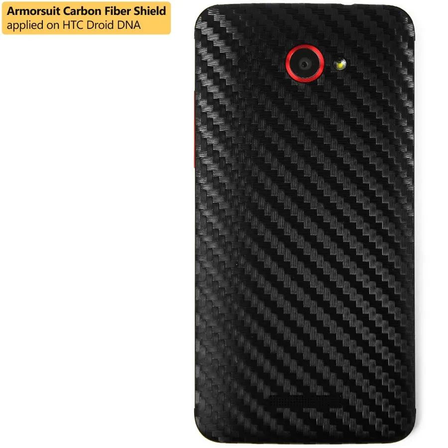 HTC Droid DNA Screen Protector   Black Carbon Fiber Film Protector