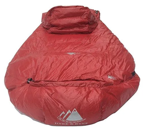 Hyke & Byke Ultralight Down Sleeping Bag: 3-Season 32 Degree Mummy Bag Under 2 LBS - The Lightest, Highest Quality Bag for Thru Hiking, Backpacking, and Camping (Maroon, Regular)