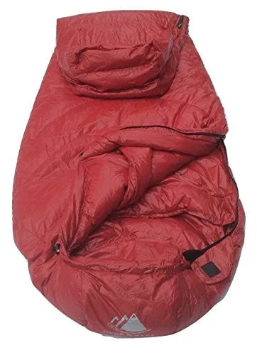 Hyke & Byke Ultralight Down Sleeping Bag: 3-Season 32 Degree Mummy Bag Under 2 LBS - The Lightest, Highest Quality Bag for Thru Hiking, Backpacking, and Camping (Maroon, Regular)