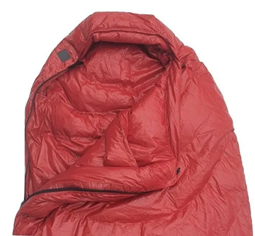 Hyke & Byke Ultralight Down Sleeping Bag: 3-Season 32 Degree Mummy Bag Under 2 LBS - The Lightest, Highest Quality Bag for Thru Hiking, Backpacking, and Camping (Maroon, Regular)