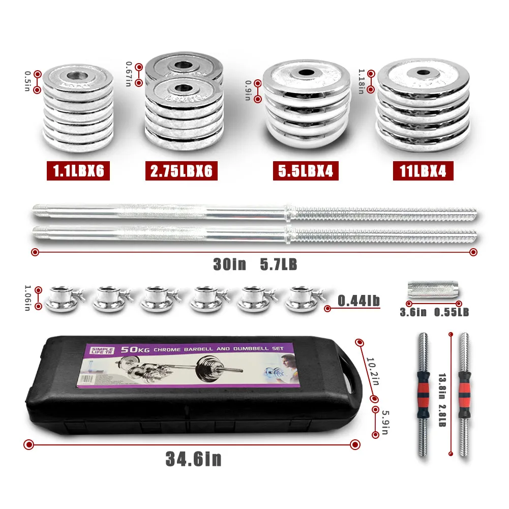 IFAST 110LB Adjustable Barbells With Storage Box