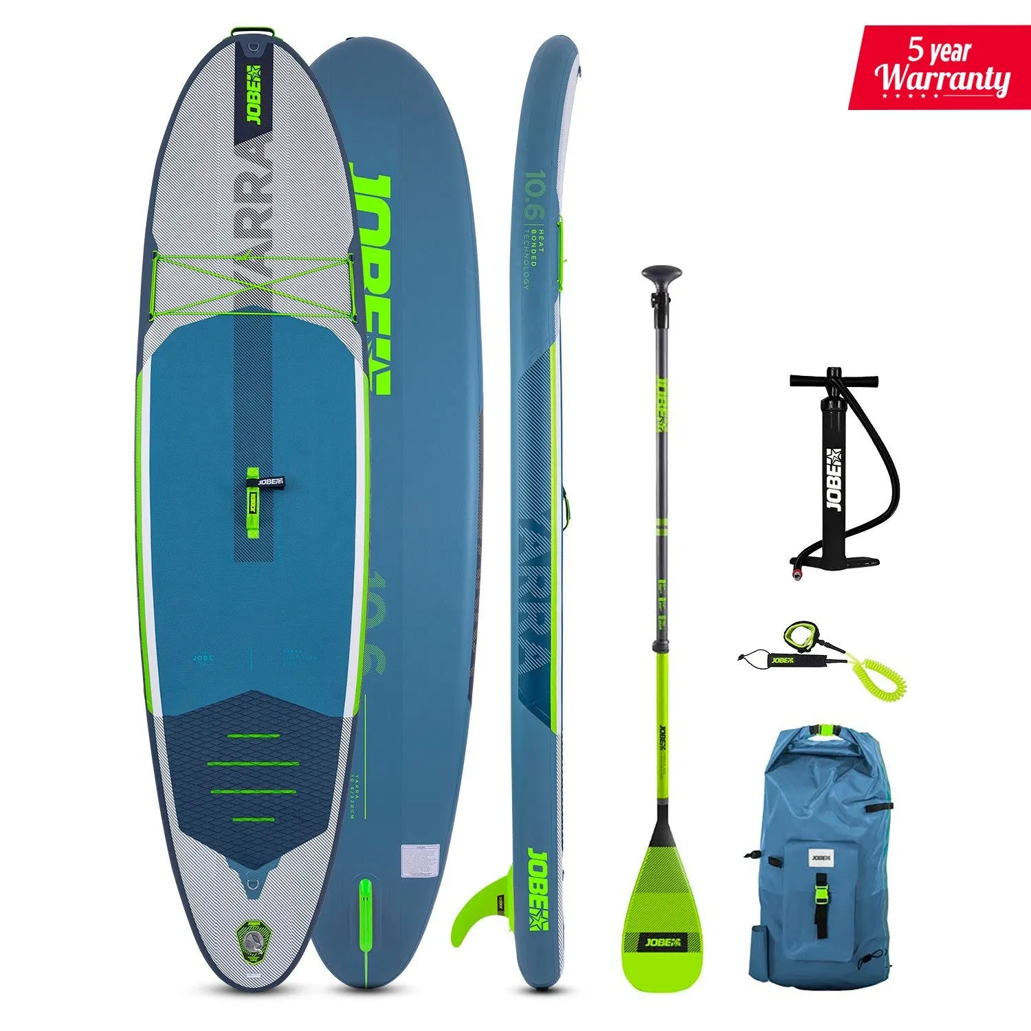 Jobe Yarra 10.6 Inflatable Paddle Board Package Steel Blue (2022 paddle)  486422001-PCS.