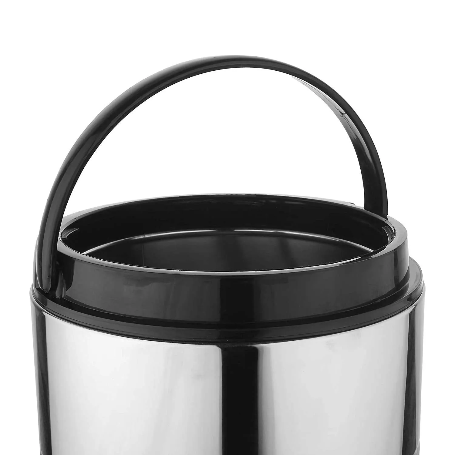 JSI Steel Water Jug 10 Liters for Kitchen I Comes with A Easy to Carry Handle I Silver-Black Color I HOT & Cold Up to 6-8 Hours I PU Insulated