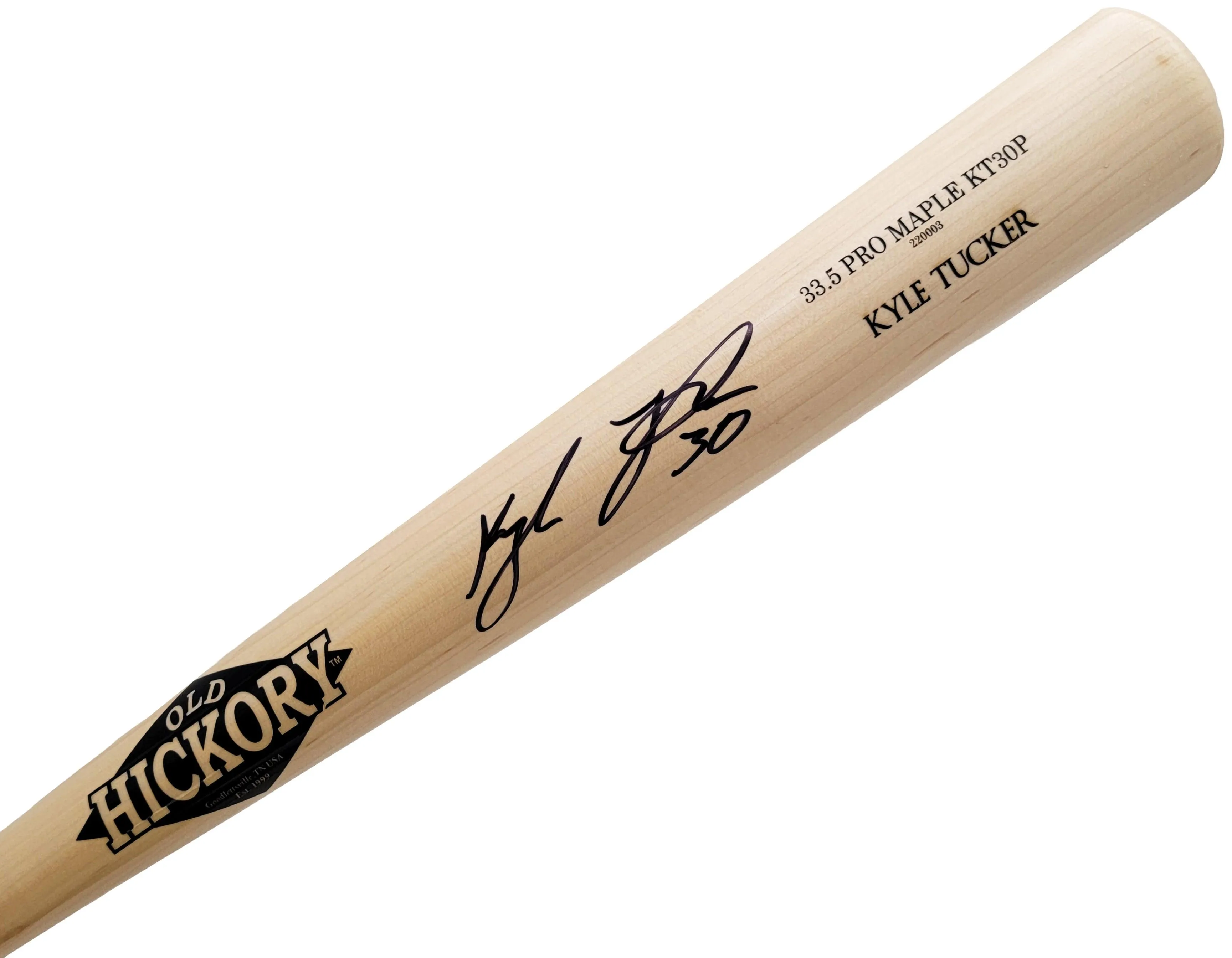 Kyle Tucker Autographed Blonde Old Hickory 33.5 Pro Maple KT30P Game Model Bat Houston Astros Beckett BAS QR Stock #206490