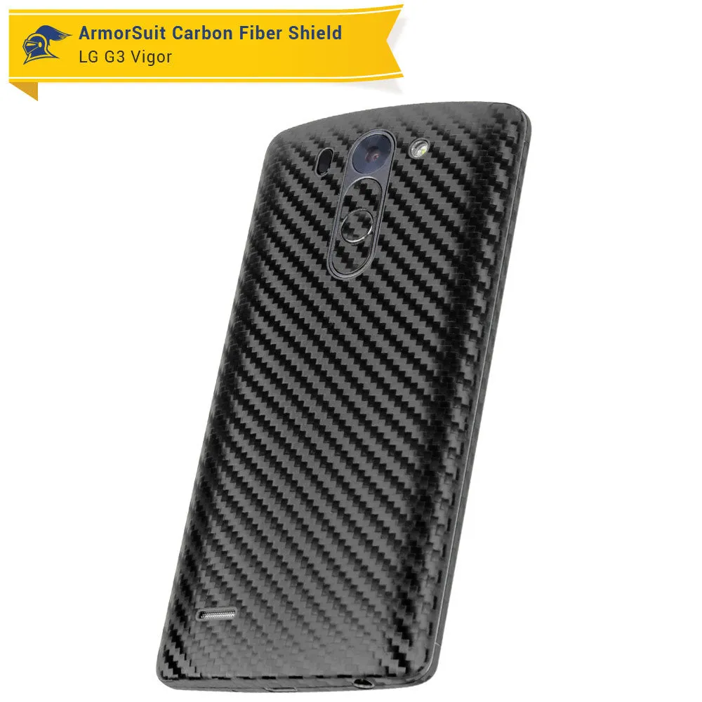 LG G3 Vigor Screen Protector   Black Carbon Fiber Film Protector