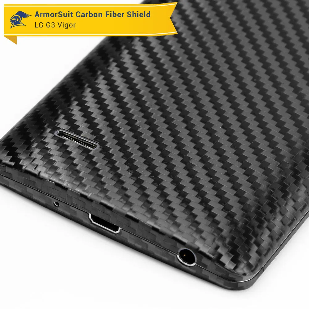 LG G3 Vigor Screen Protector   Black Carbon Fiber Film Protector