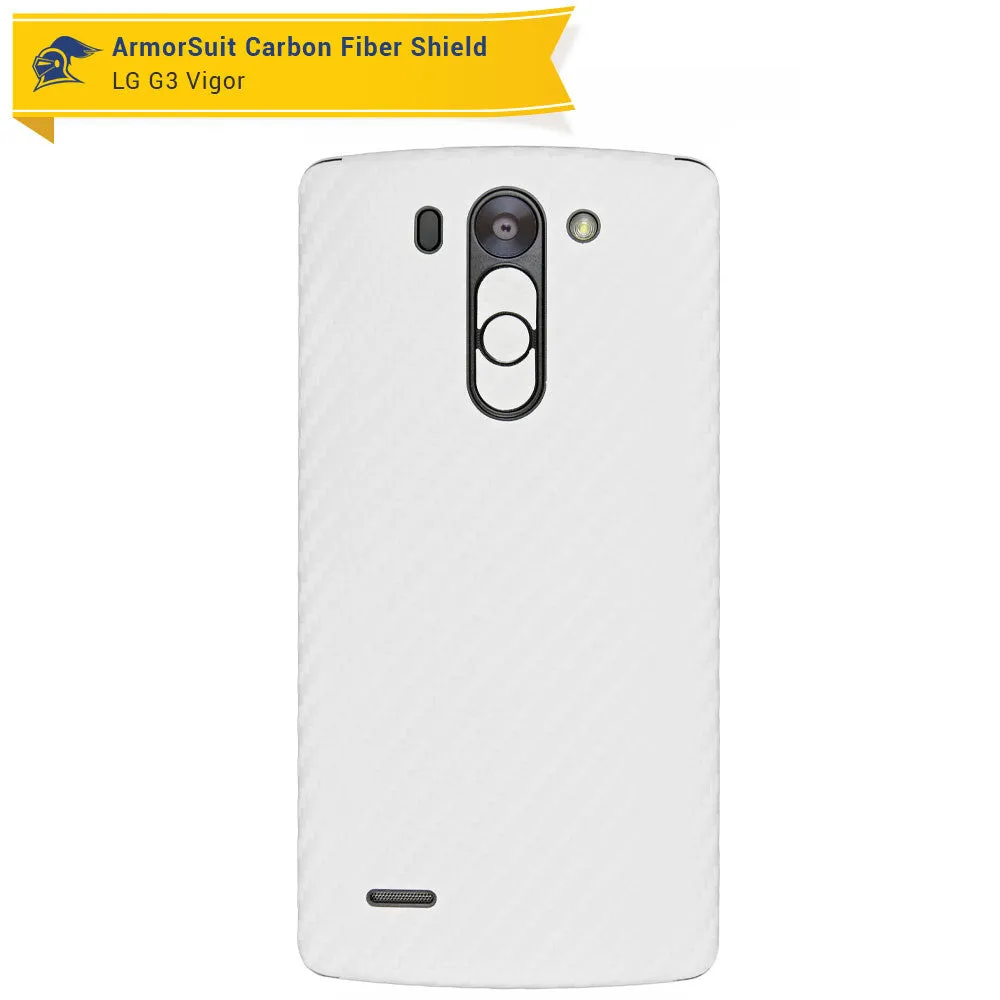 LG G3 Vigor Screen Protector   White Carbon Fiber Film Protector