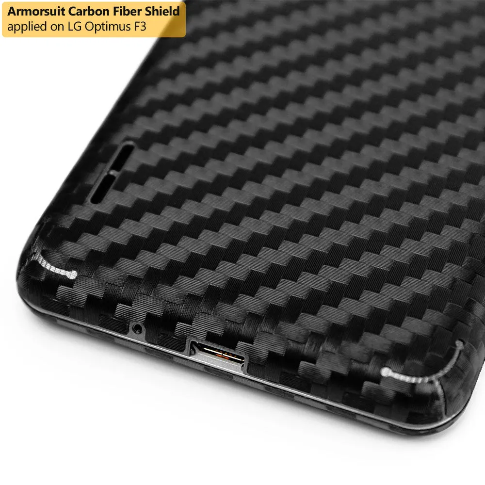 LG Optimus F3 (LS720 / VM720) (Virgin Mobile / Sprint) Screen Protector   Black Carbon Fiber Film Protector