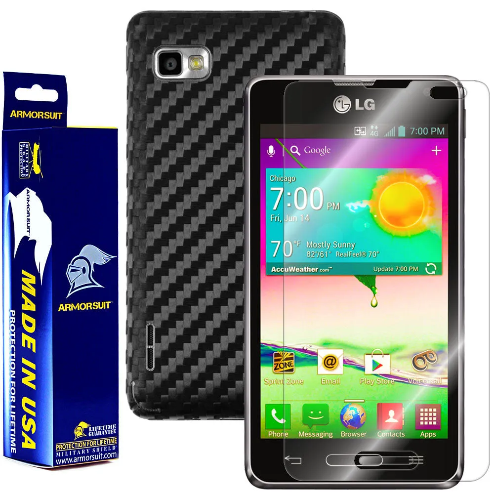 LG Optimus F3 (LS720 / VM720) (Virgin Mobile / Sprint) Screen Protector   Black Carbon Fiber Film Protector