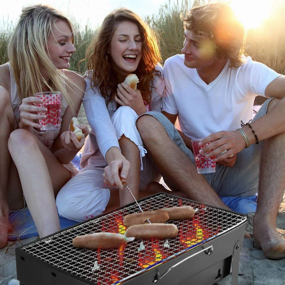 Lightweight Simple Charcoal Grill Barbecue Perfect Foldable BBQ Grill for Outdoor Picnic Camping and Travelling