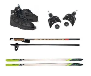 modern 75mm 3-Pin Cross Country Ski Package, 177cm (for Skiers 121-150 lbs.)