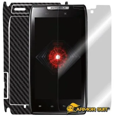 Motorola Droid Razr Screen Protector   Black Carbon Fiber Skin Protector