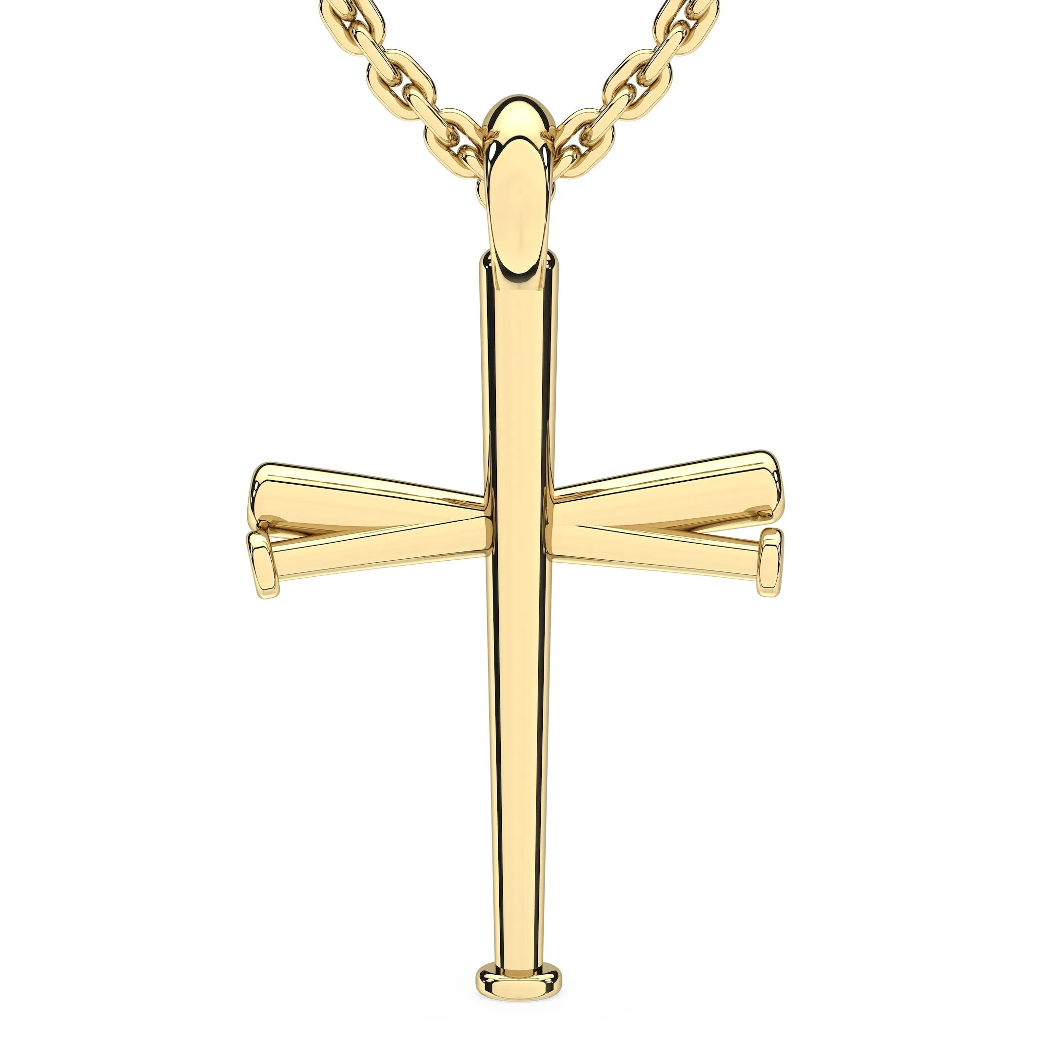 Original Baseball Bat Cross Necklace | Gold