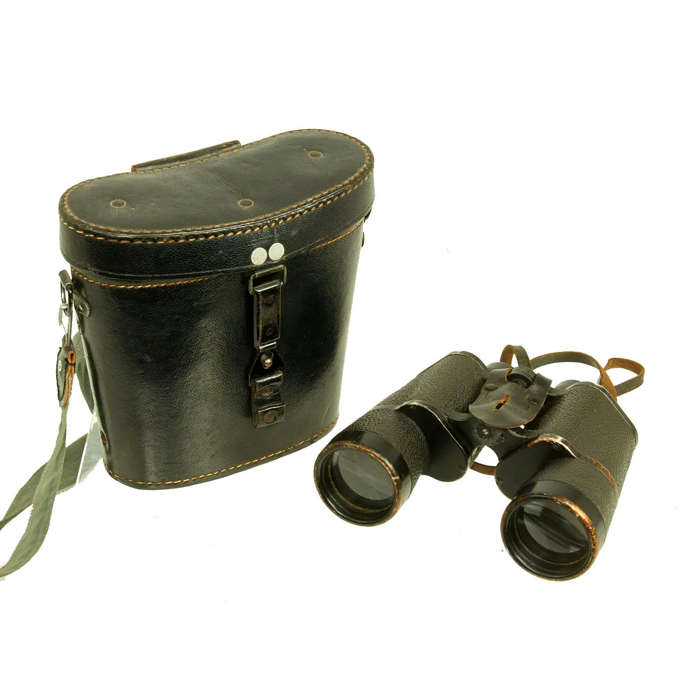 Original German WWII 10x50 Dienstglas Binoculars with 1943 Dated Case By Ernst Leitz (beh) - Dated 1941