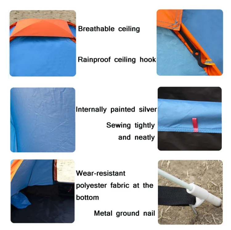 Outdoor Camping Beach Rainproof Sun-proof Automatic Quick Install Tent For Single People(Blue)