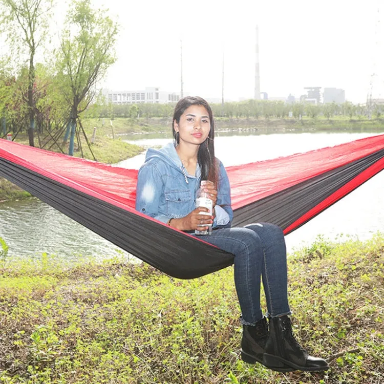 Outdoor Hammock Nylon Parachute Cloth Travel Camping Swing, Style: 3m x 2m (Black Red)