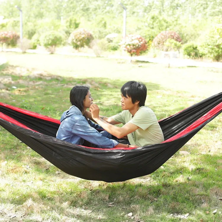 Outdoor Hammock Nylon Parachute Cloth Travel Camping Swing, Style: 3m x 2m (Black Red)