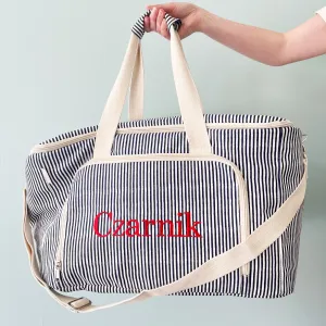 Personalized Striped Box Cooler Tote