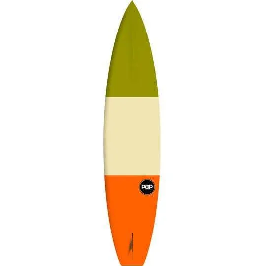 POP Board Co 12’0″ Americana Touring Stand Up Paddle Board SUP - Orange/Green/Cream