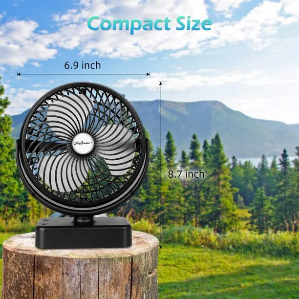 Portable Camping Fan with LED Lantern