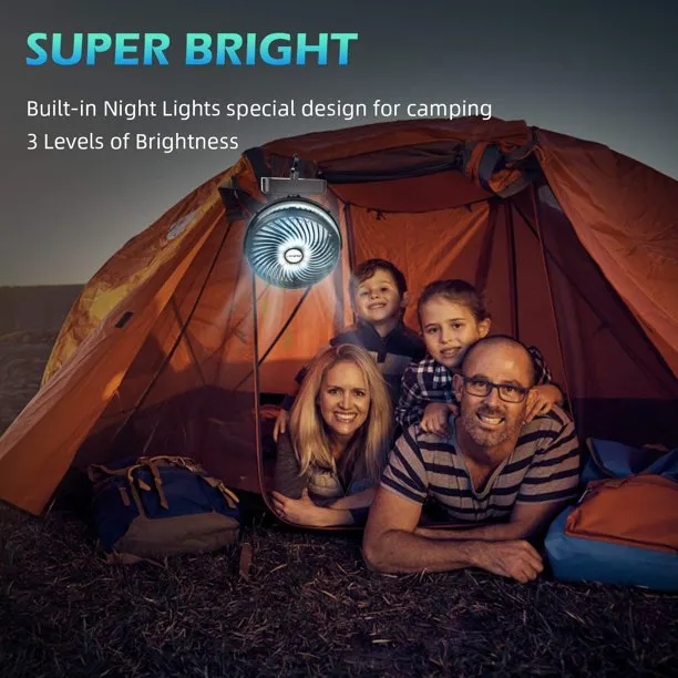 Portable Camping Fan with LED Lantern