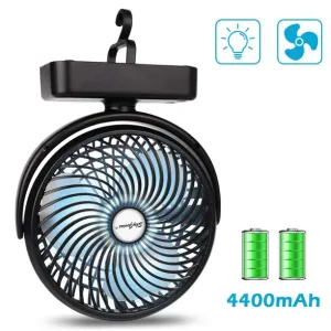 Portable Camping Fan with LED Lantern