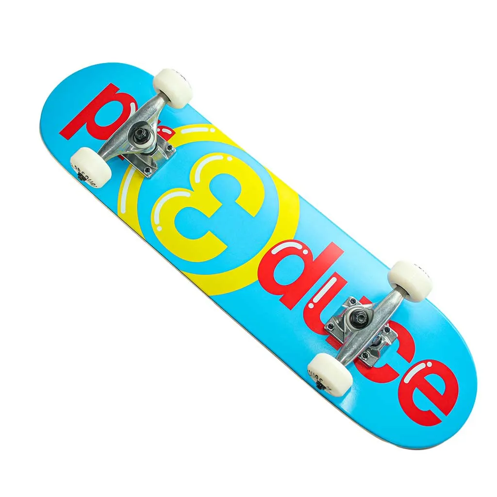 Preduce Mini OG Logo Blue/Cherry/Yellow Kids Complete Skateboards 7.0