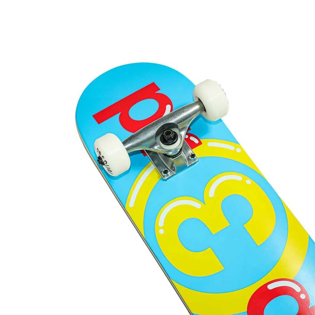 Preduce Mini OG Logo Blue/Cherry/Yellow Kids Complete Skateboards 7.0