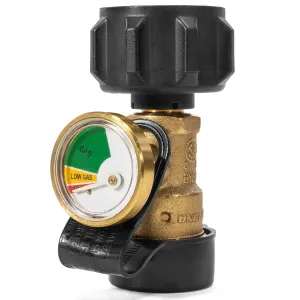 Pro-Series Propane Tank Brass Adapter Gas Grill BBQ RV W/ Pressure Meter Gauge