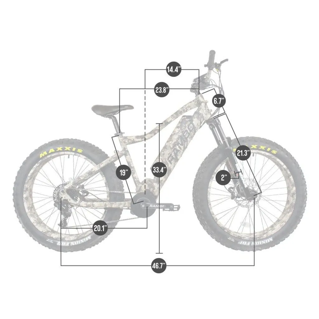 RAMBO The Rebel 1000W 48V All Terrain Fat Tire Mountain Electric Bike