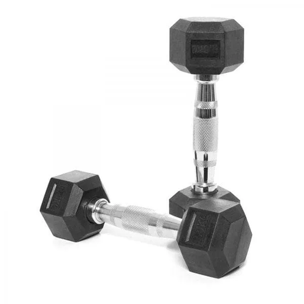 SALE:  Hex Dumbbell Pairs, "Class A" Commercial Grade - Rubber Coated (please select size)