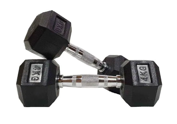 SALE:  Hex Dumbbell Pairs, "Class A" Commercial Grade - Rubber Coated (please select size)