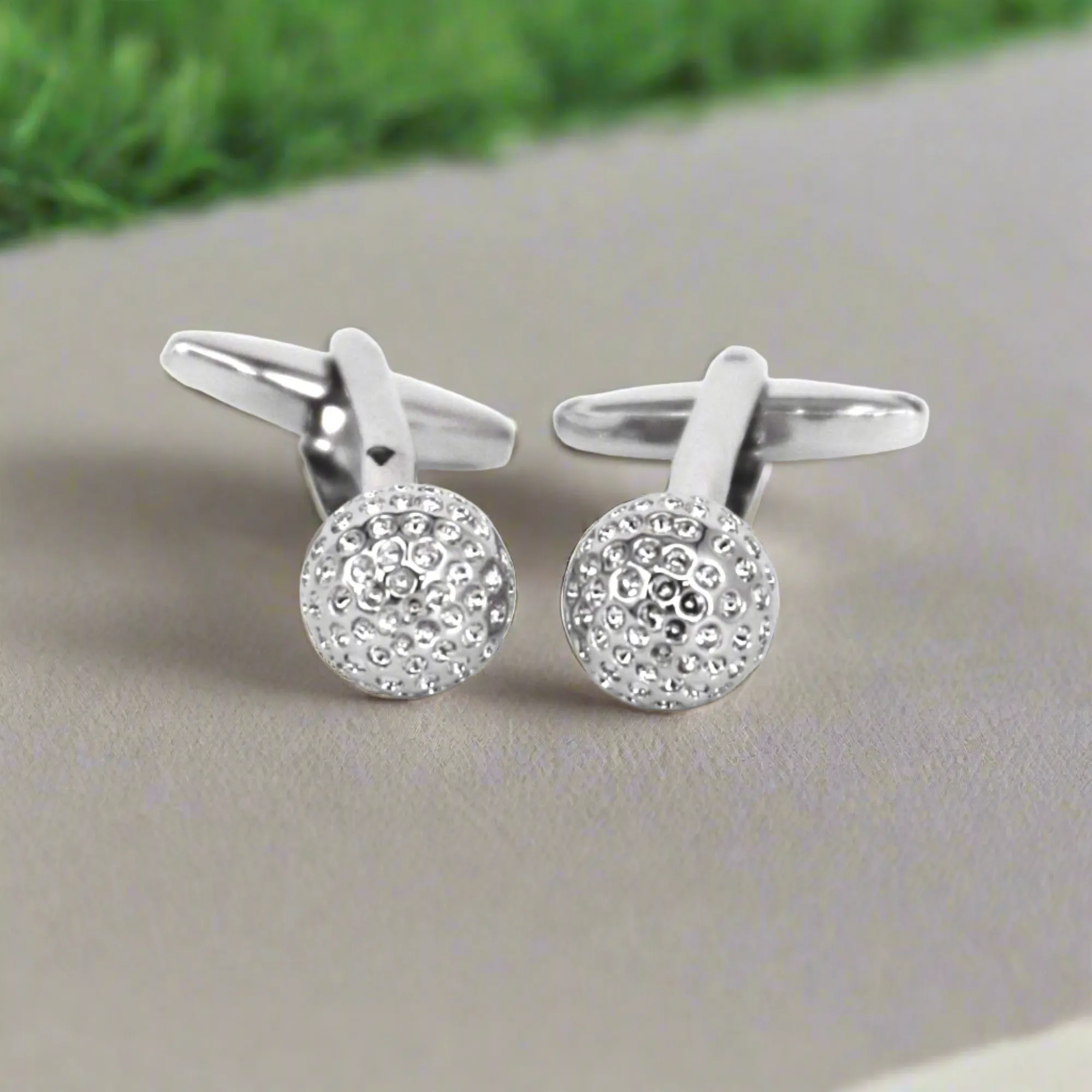 Silver Golf Ball Cufflink