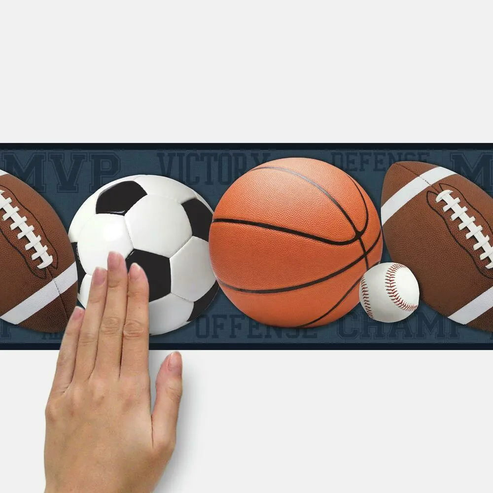 Sports Balls Peel and Stick Border