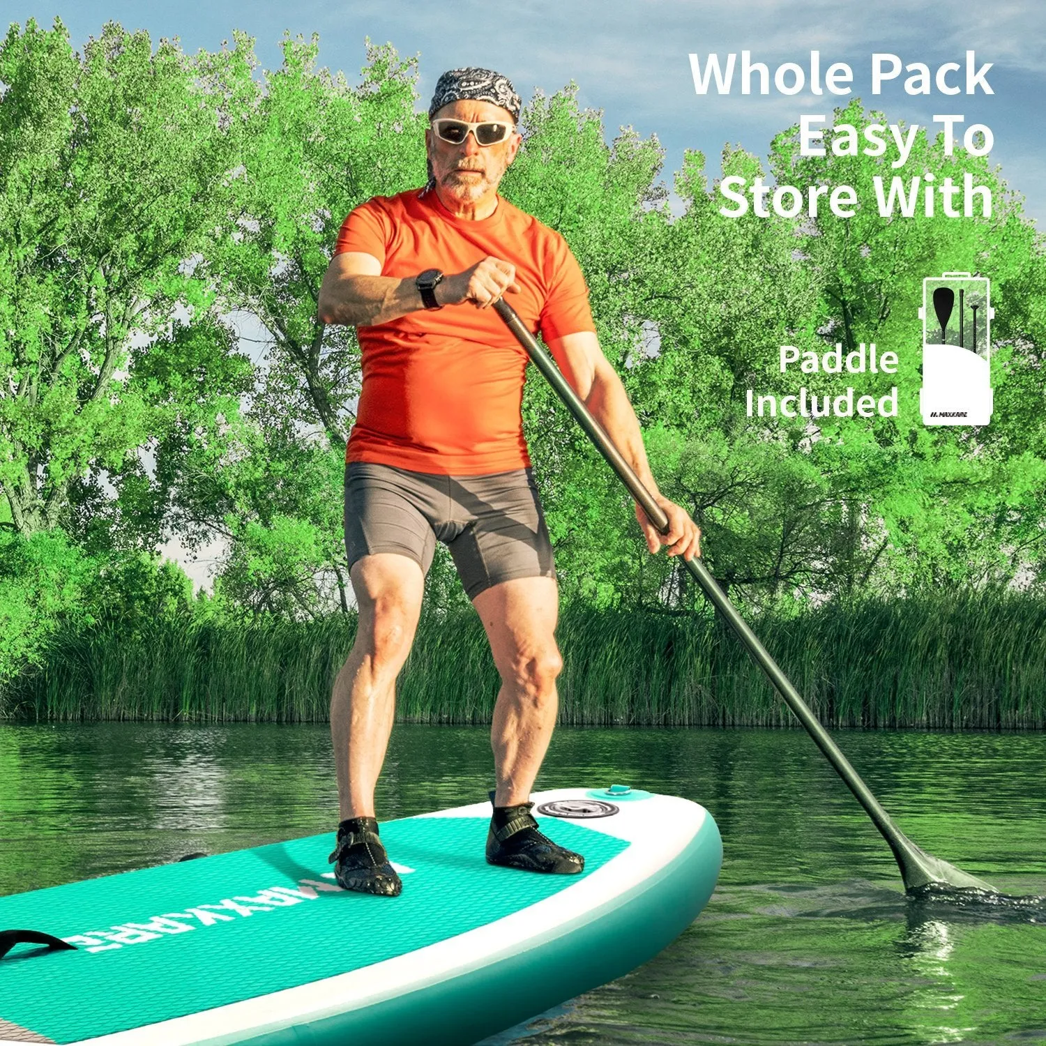 Stand Up Paddle Board Inflatable SUP with 10'30''6'' Premium Paddleboard & Bi-Directional Pump & Backpack Portable for Youth Adult Have Fun in River, Oceans and Lakes