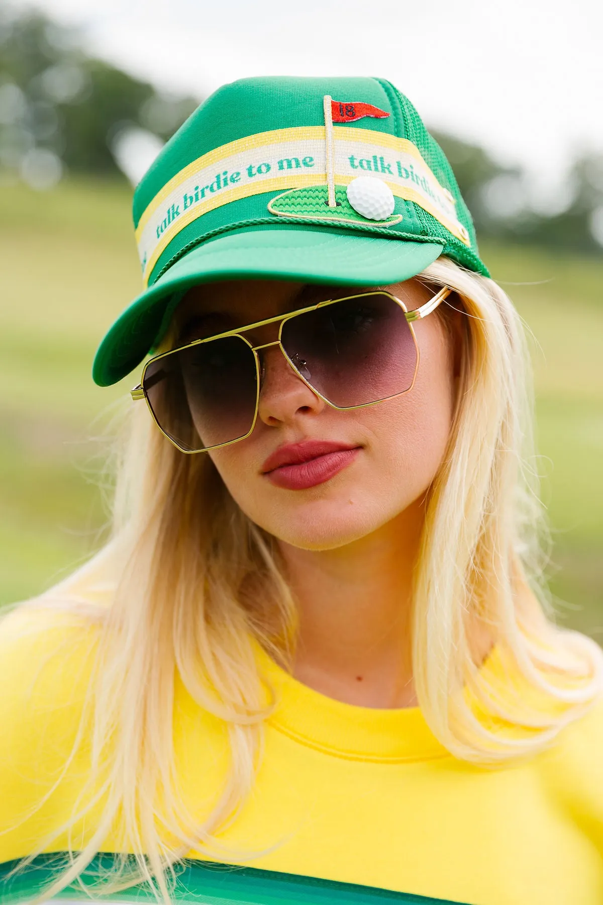 TALK BIRDIE TO ME GREEN TRUCKER HAT