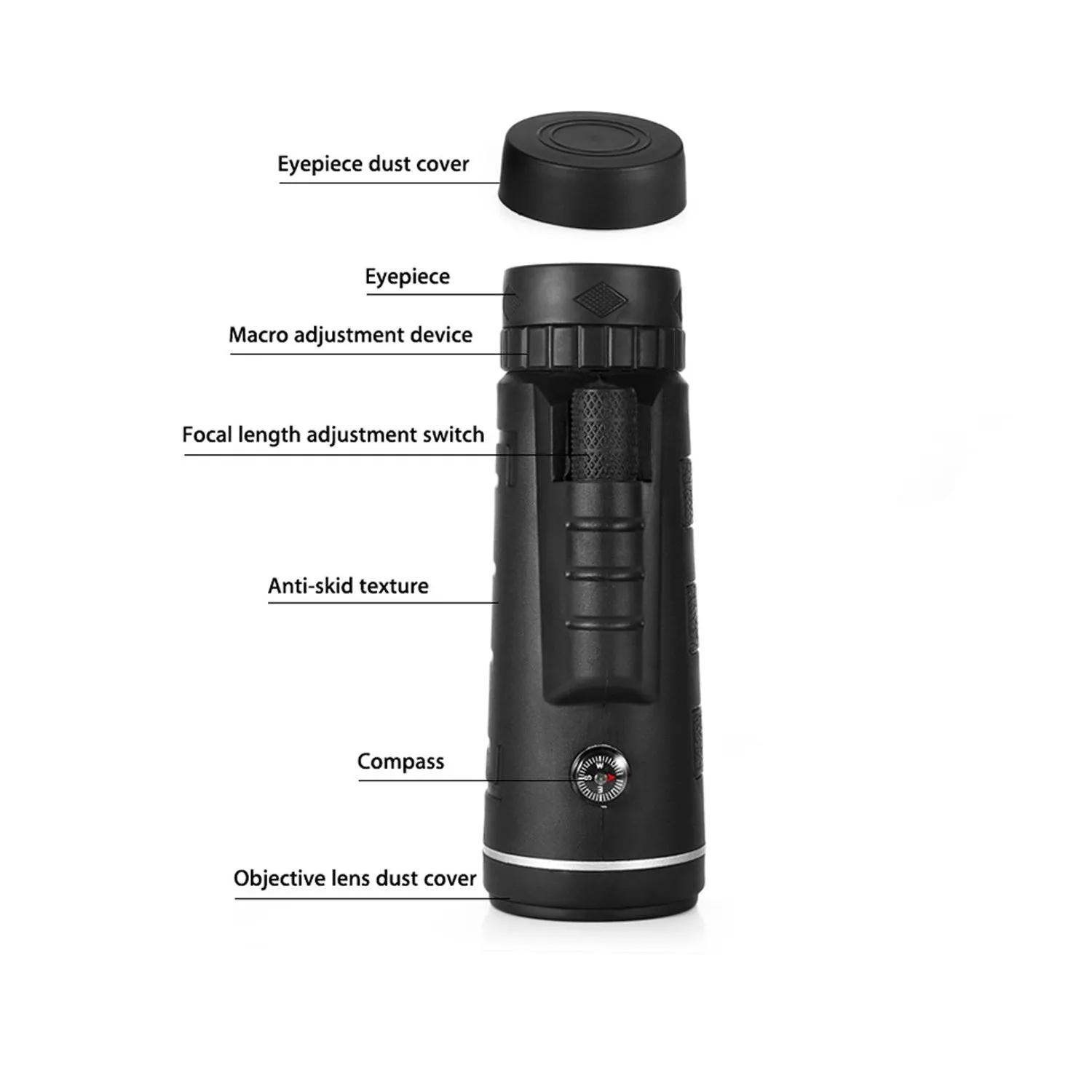 Telescope 40X60 Monocular Scope with Phone Clip