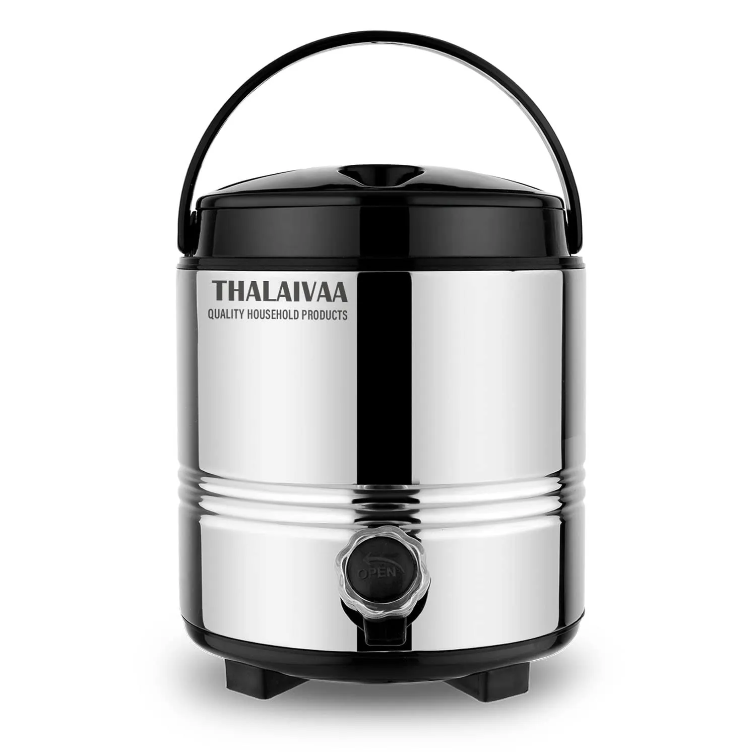 THALAIVAA Stainless Steel Kitchen Water Container for Hot and Cold Beverages - PUF Insulated Water Jug 5 Liters - Water Dispenser for Office Home Kitchen Travelling Picnic - BPA Free, Food Safe