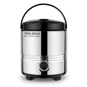 THALAIVAA Stainless Steel Kitchen Water Container for Hot and Cold Beverages - PUF Insulated Water Jug 5 Liters - Water Dispenser for Office Home Kitchen Travelling Picnic - BPA Free, Food Safe