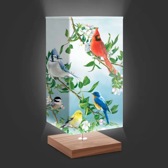 The Bradford Exchange "Treetop Friends" Songbird Art by James Hautman Table Lamp 14.5-inches