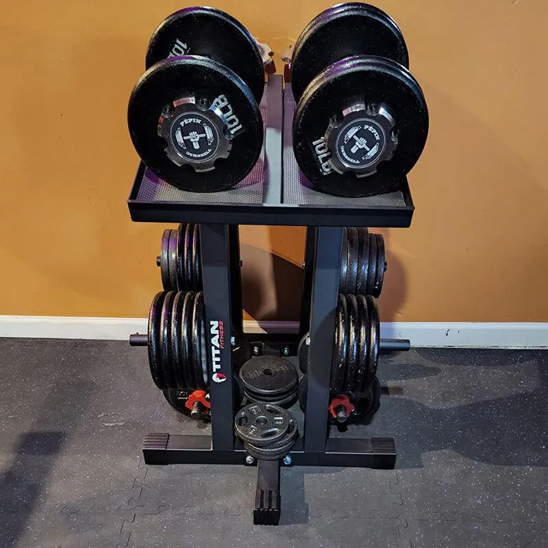 Titan Dumbbell Column Stand and Plate Tree