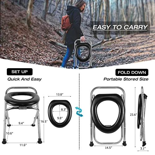 Ugarden Upgraded Portable Toilet for Camping Travel Hiking Boating