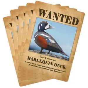 Wanted: Harlequin Duck Poker Playing Cards