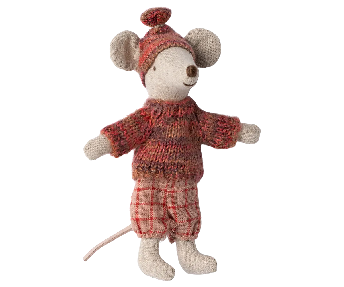 Winter mouse with ski set, Big sister - Rose