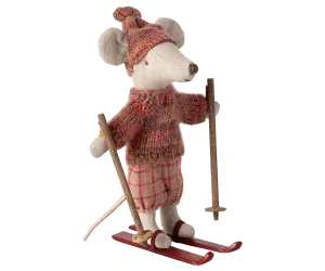 Winter mouse with ski set, Big sister - Rose