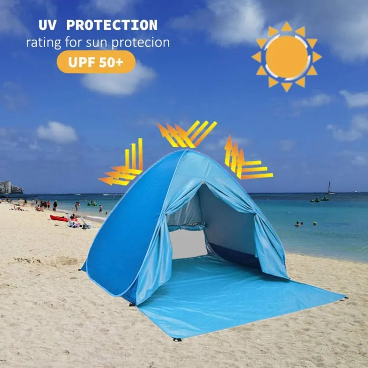 With Curtain Automatic Instant Pop Up Tent Potable Beach Tent, Size:  200x165x130cm(Green)