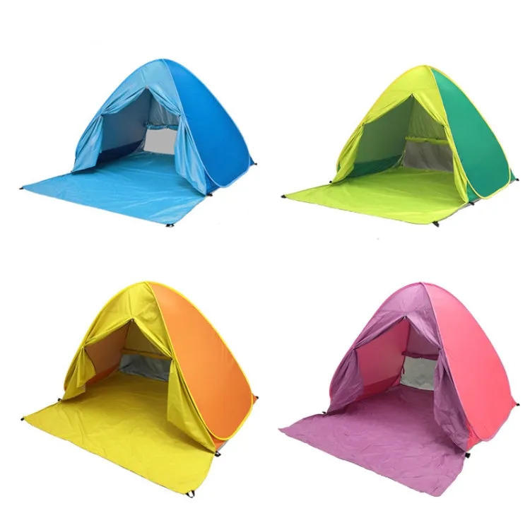 With Curtain Automatic Instant Pop Up Tent Potable Beach Tent, Size:  200x165x130cm(Green)