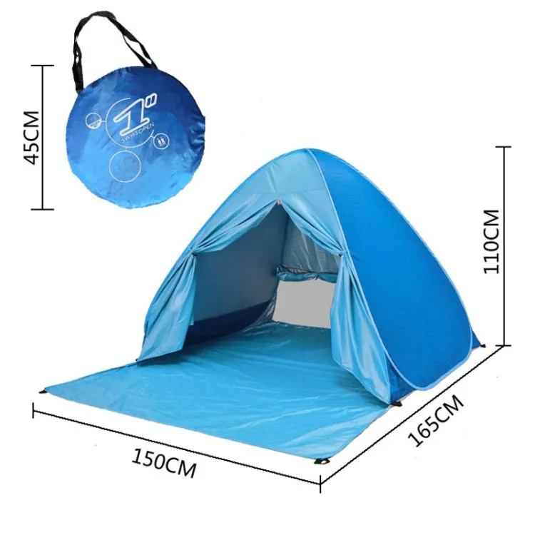 With Curtain Automatic Instant Pop Up Tent Potable Beach Tent, Size:  200x165x130cm(Green)